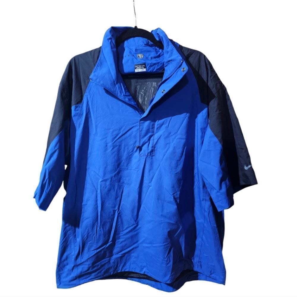 NIKE Golf Blue Short Sleeve Zip Pullover Windbreaker Jacket - Size XL